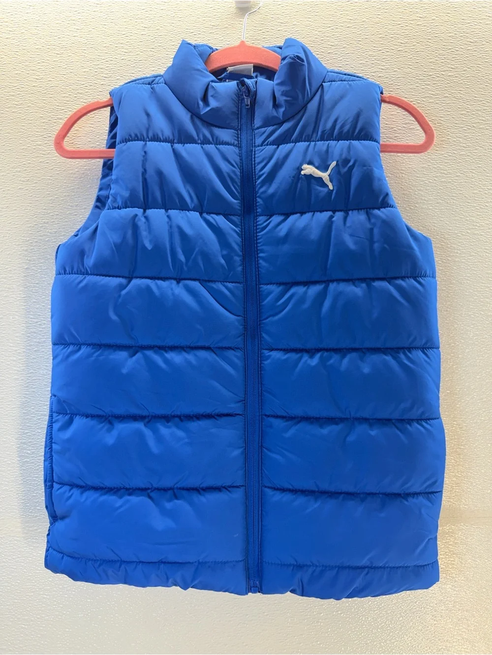 Puma Kids Puffer Vest Quilted Full Zip Blue Size M 10/12